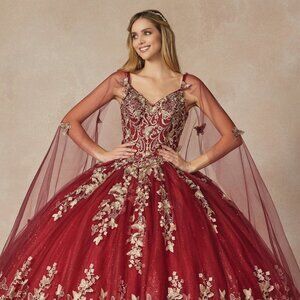 NEW LONG OFF SHOULDER FLORAL BALL GOWN EMBROIDERED WITH FLORAL APPLIQUE JT 1442